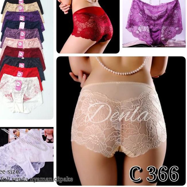 ❇ CD Full Renda Size Besar Celana Dalam Renda Denla 366 ♜