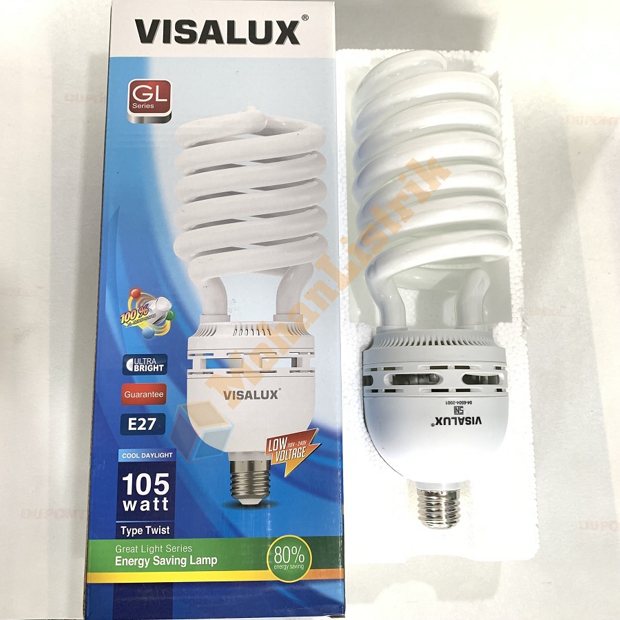 Bola Lampu Spiral Visalux 105W GL Twist Series Lampu Hemat Energi Jumbo