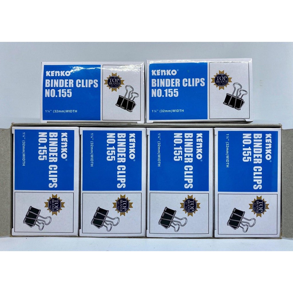 

BINDER CLIPS NO 155 - KENKO 1 1/4" 32 MM BOX BESAR ISI 12 BOX KECIL