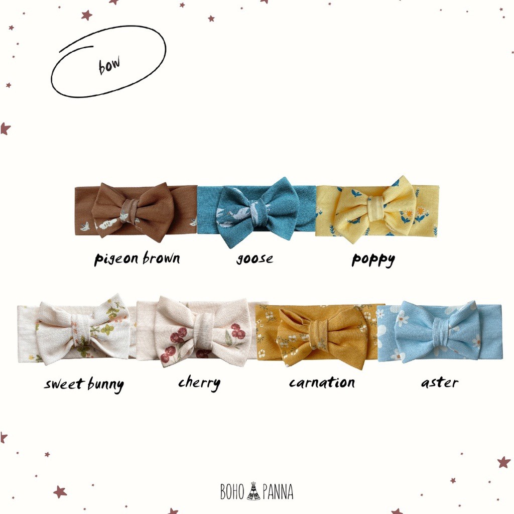 Headband Bandana BohoPanna Knot Bow Bow Print