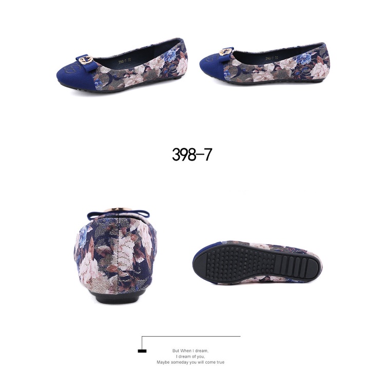 GC Floral GG Logo Floral Flat Shoes #398-7