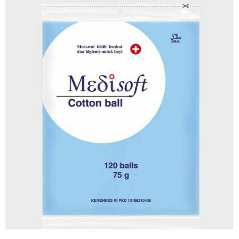 Medisoft Cotton Ball isi 120 75 gr &amp; 120 gr / kapas bulat pembersih