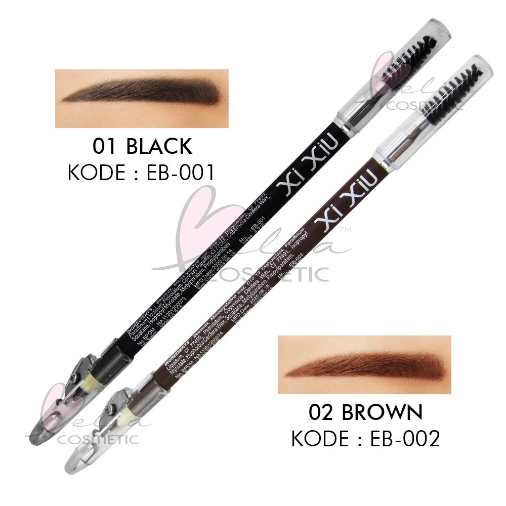 ❤ BELIA ❤ Xi Xiu Eyebrow Pencil Black &amp; Brown BPOM | XIXIU pensil alis 2 in 1 Eye Brow