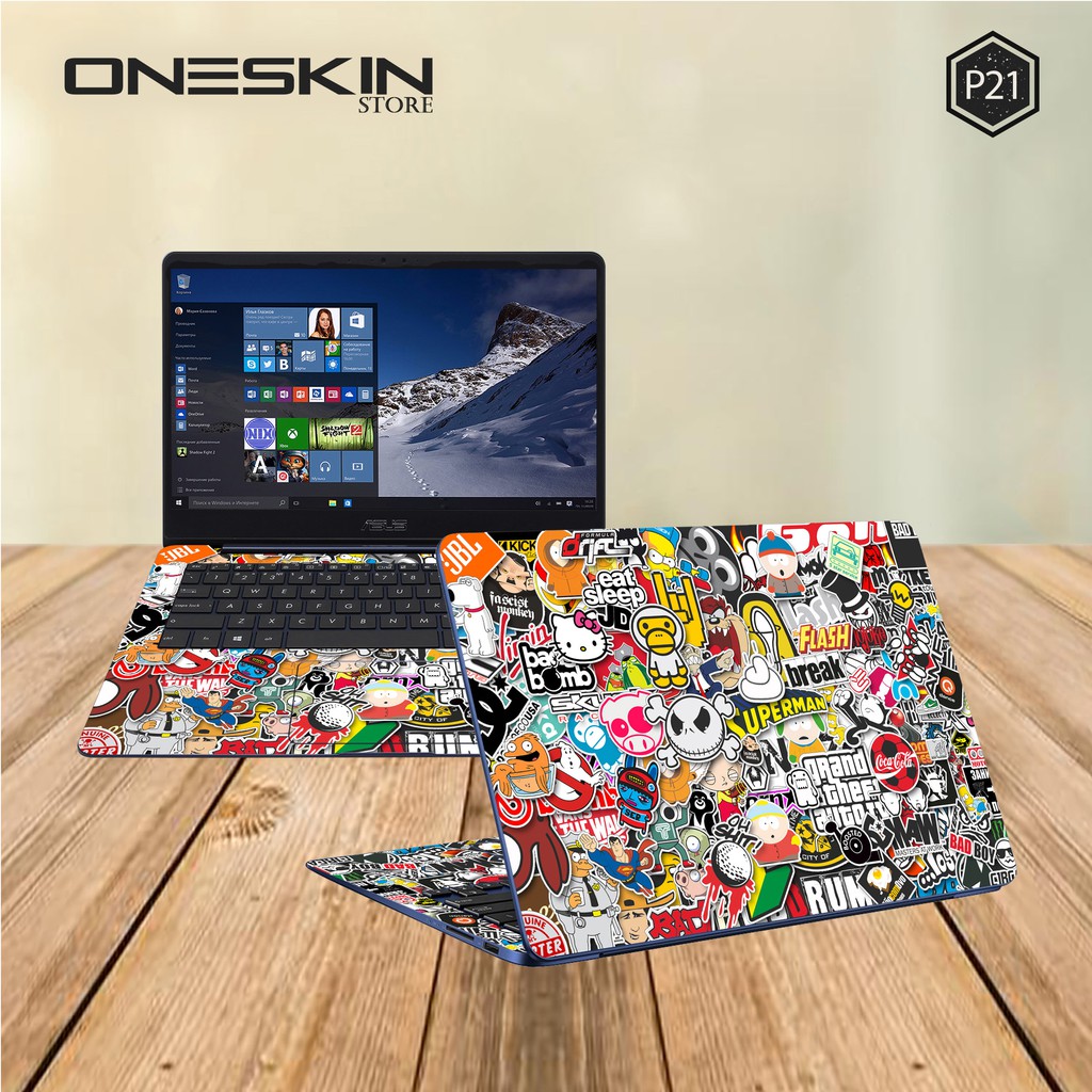 Garskin Laptop Fullbody / Skin Laptop / Garskin Custom / Garskin Hp-Paket Duo Skin &amp; Palmrest Theme