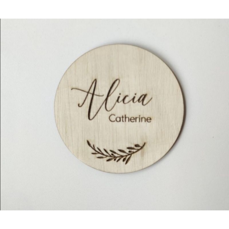 Papan nama bayi wooden plaque custom nama|baby Name