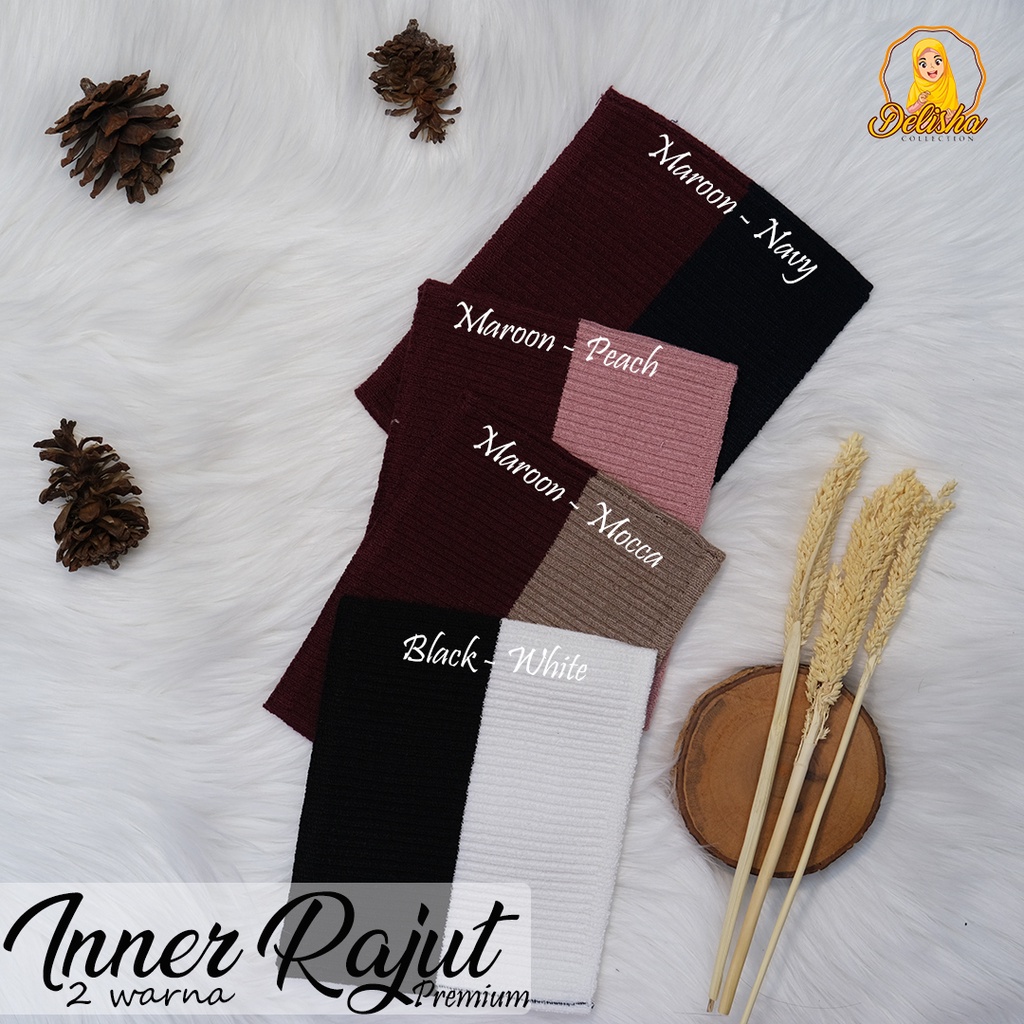 Ciput Rajut Premium 2 Warna Knit Bandana (Anti Pusing) / Inner Rajut 2 Warna Premium