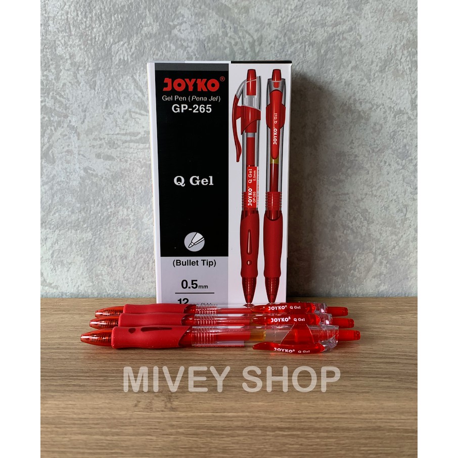 

Pulpen Joyko Gel Pen GP-265 (Q Gel) 0,5mm Merah