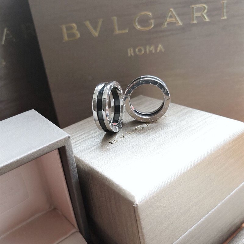 Ready Stock Bvlgari Bulgari Ring 925 Sterling Silver Black Ceramic Small Red Men And Women Couple Models With Box Shopee Indonesia