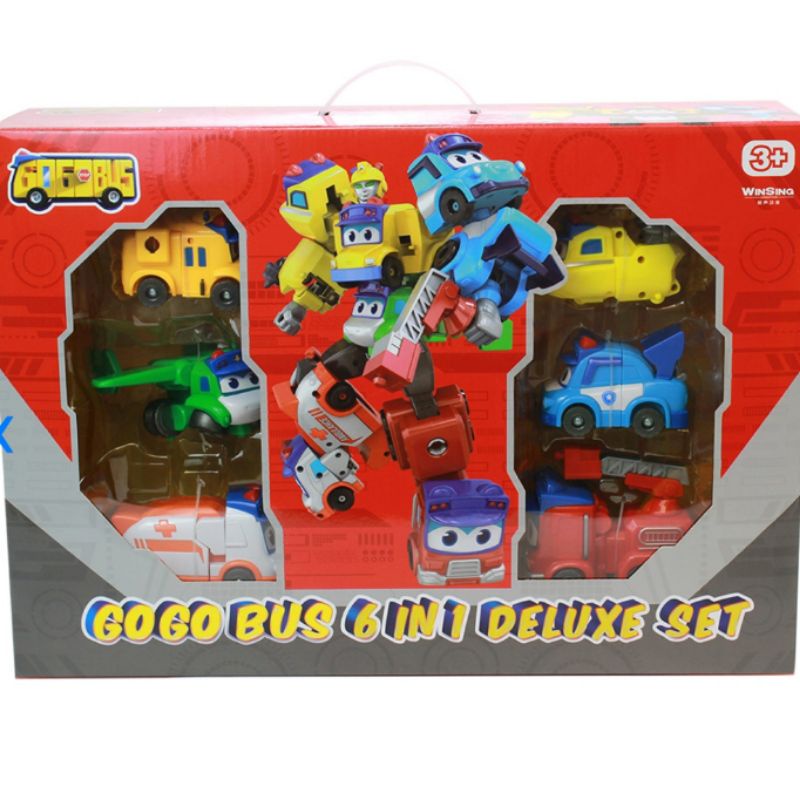 Gogo Bus 6 in 1 Deluxe Set / Mainan Mini Figure Original