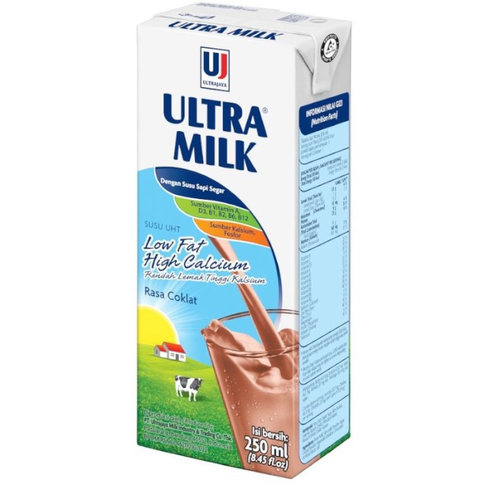 

Ultra Susu Cair Low Fat Hi-Calcium Cokelat 250Ml