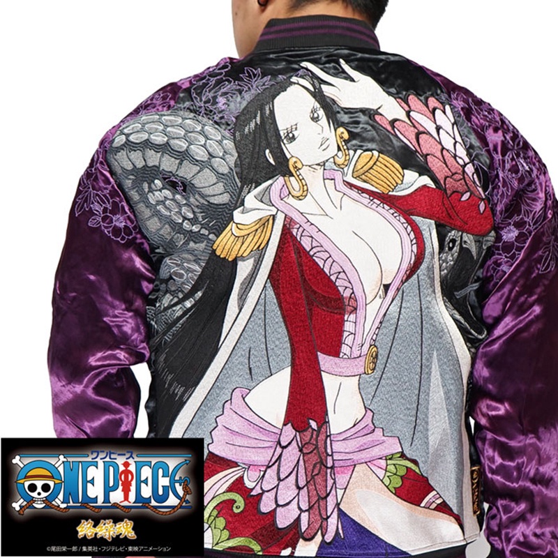 【QTakasi】Japanese and handle Yokosuka embroidered double-sided jacket ONE PIECE One Piece anime joint name Luffy Chunqiu