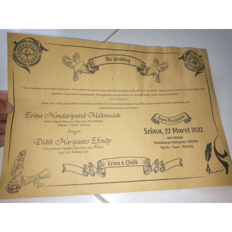 Jual Undangan Pernikahan Gulungan Tema Rustic | Shopee Indonesia