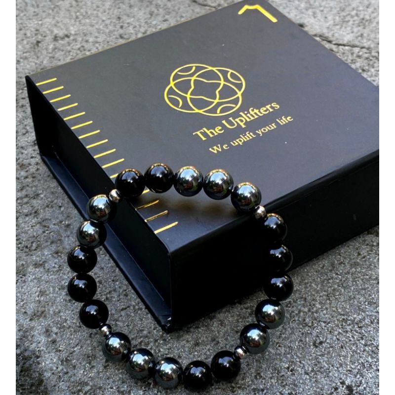 Gelang Batu "Reflection" ( Hematite - Black Tourmaline)