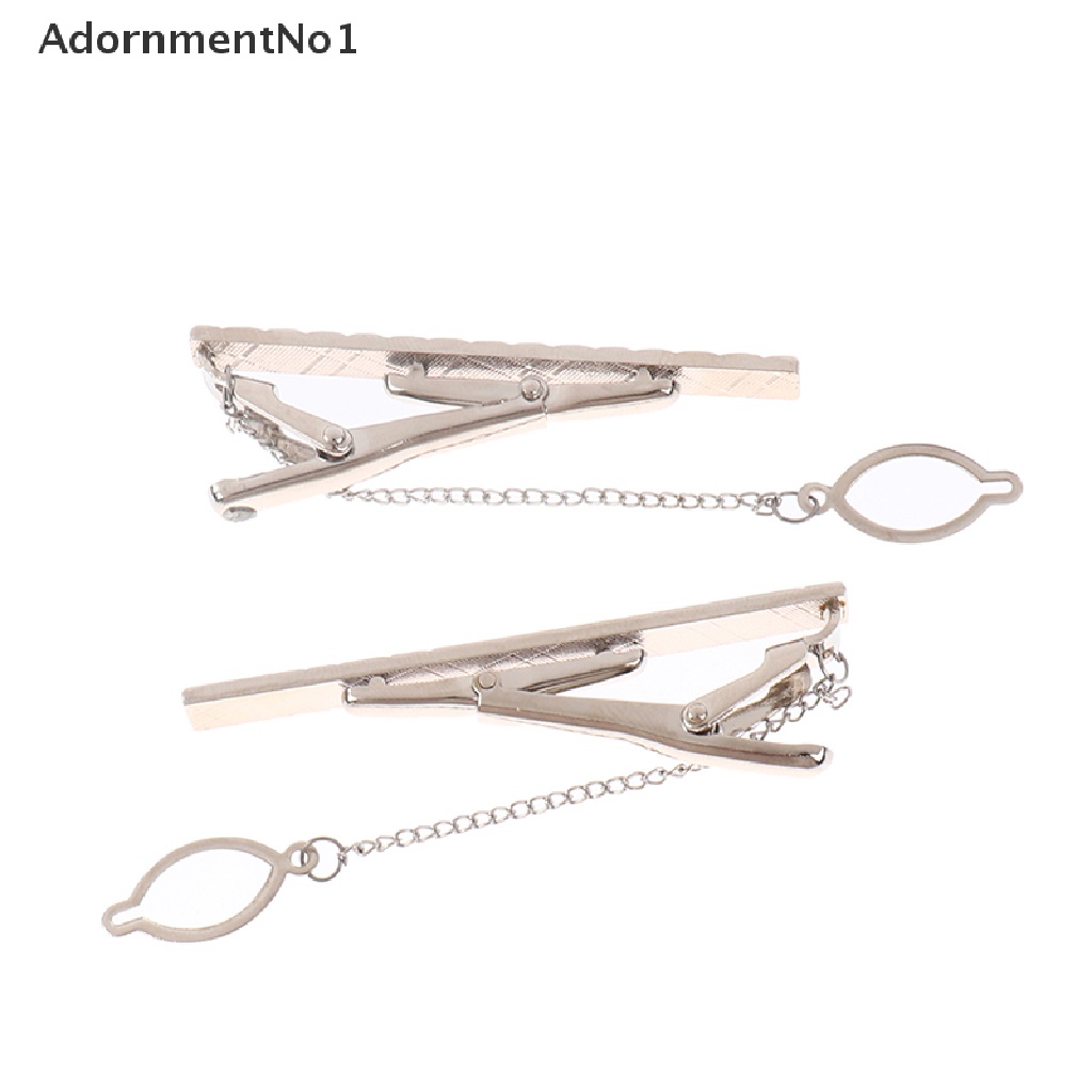 (AdornmentNo1) 1pc Klip Penjepit Dasi Bahan Stainless Steel Warna Silver Untuk Pria