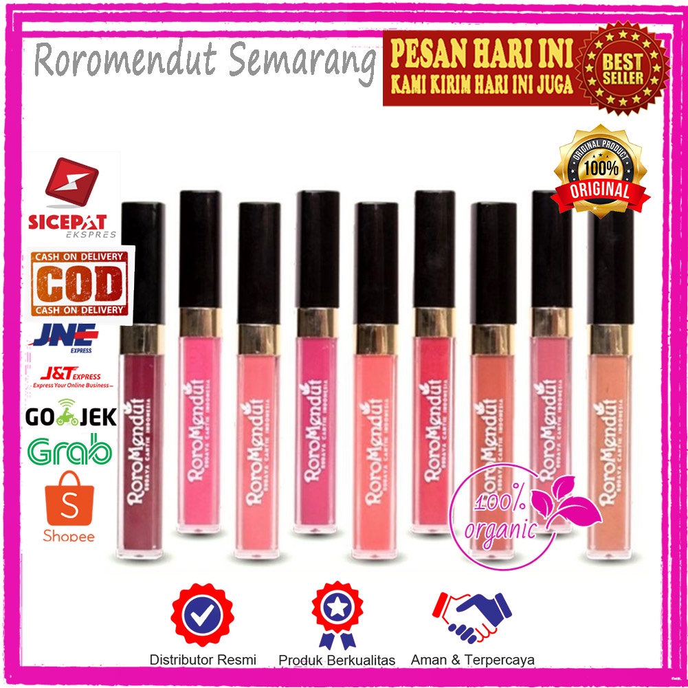 Roro Mendut Lip Matte Serum / Lipstik Matte Tahan Lama / lipstik Long Lasting Matte / Pelembab Bibir
