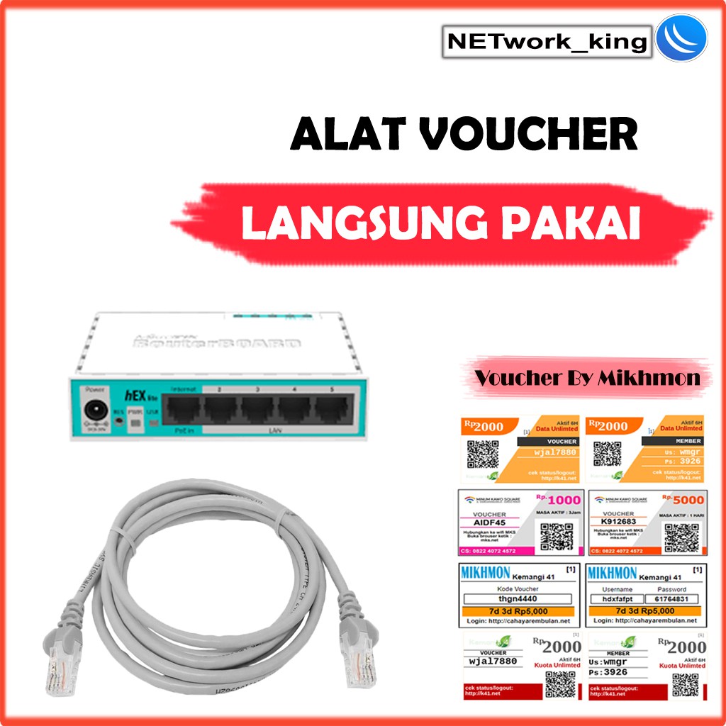 Paket Rt Rw Net Hotspot Mikrotik RB750R2 / Mikrotik