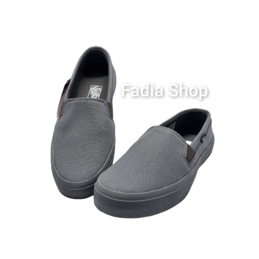 SEPATU SLIP ON PRIA DAN WANITA 017 ABU ABU.SEPATU PRIA.SEPATU WANITASEPATU KERJA.SEPATU SANTAI