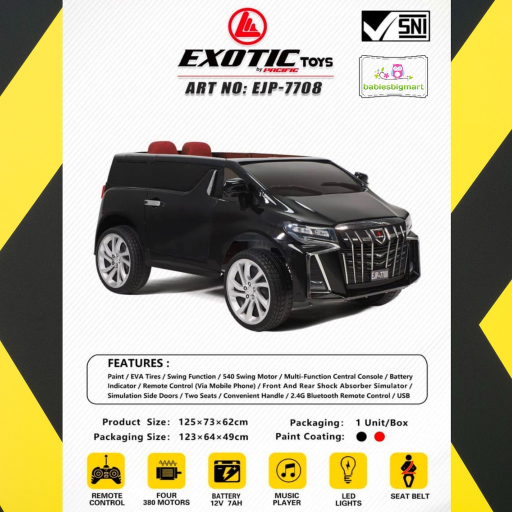 Mainan mobil aki Alphard Anak Exotic Jeep EJP 7708