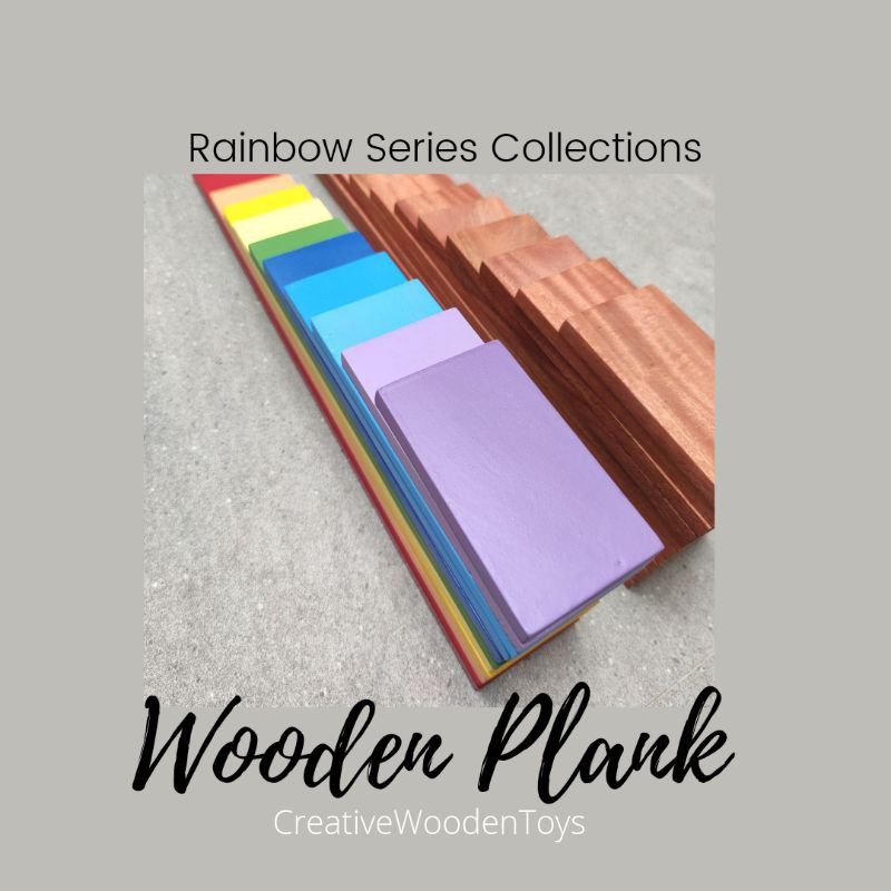 (Creative Wooden Toys) Wooden Plank, Rainbow Stacker, Board Plank