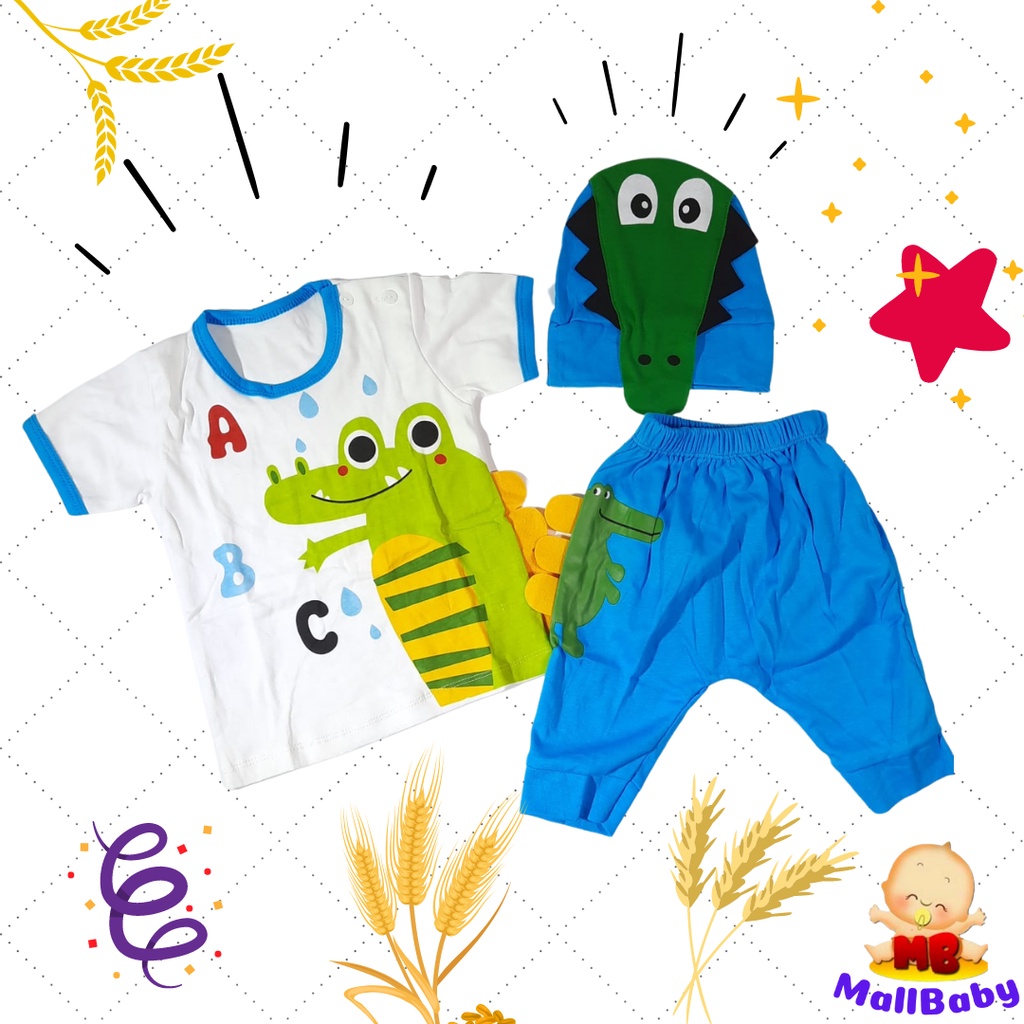 Baju Anak Bayi Laki Laki 6 12 Bulan 1 Tahun Setelan Bayi Cowok Lucu Crocodile