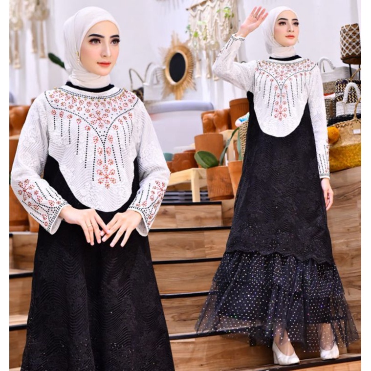 Sale!! Gamis Kajol Dua Bordir Payet Original Butik