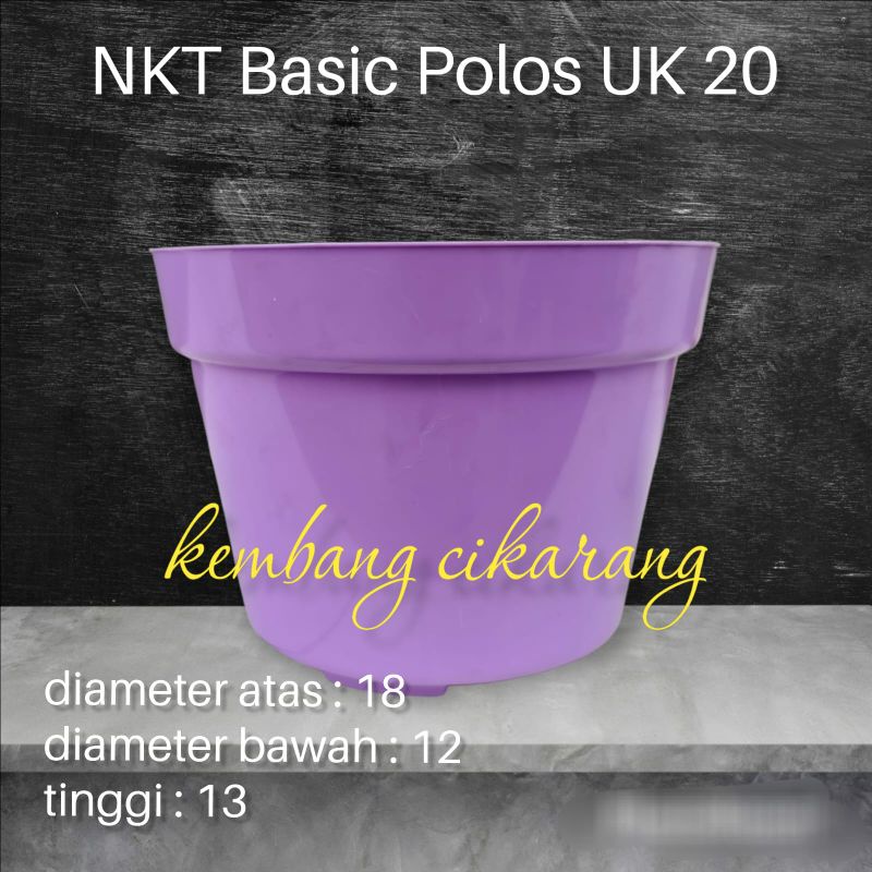 NKT BASIC POLOS 20 WARNA : pot bunga model basic dengan warna cantik