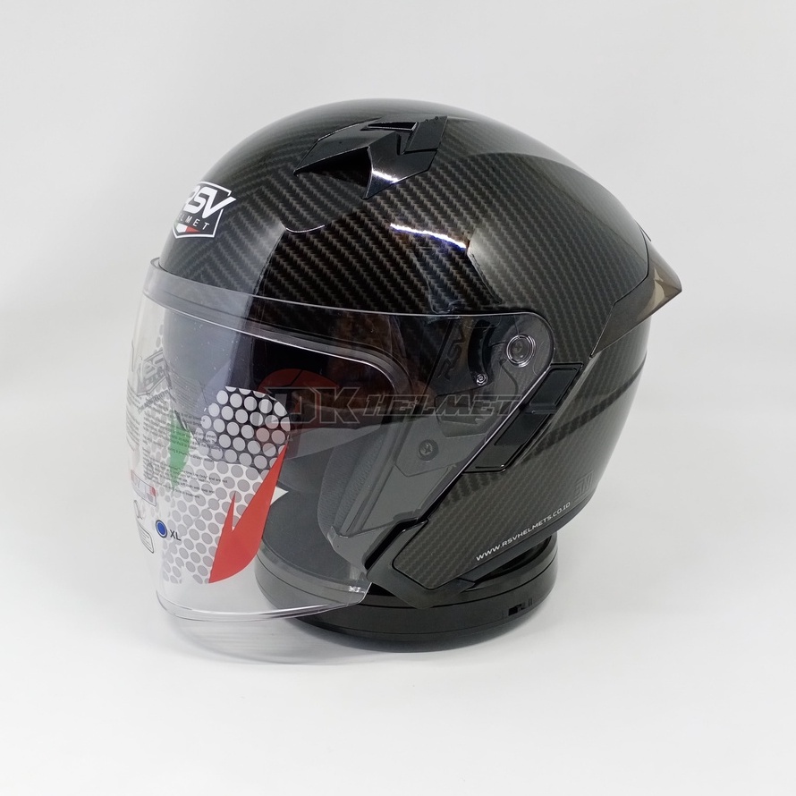 Jual Helm Half Face RSV SV300 Carbon Glossy Double Visor Indonesia
