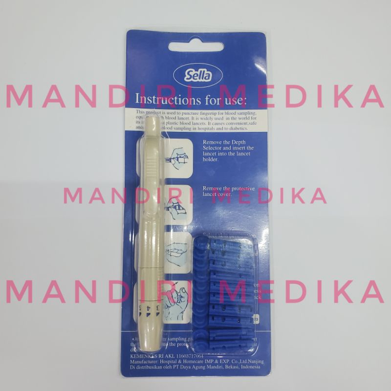 Autoclick Pen Lancet Lancing Device + Bonus Lancet Sella