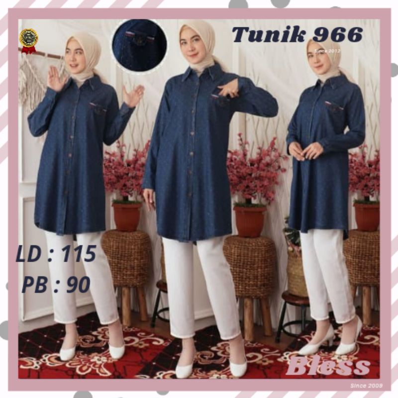 Tunik Jeans Fashion Muslim Wanita Terbaru