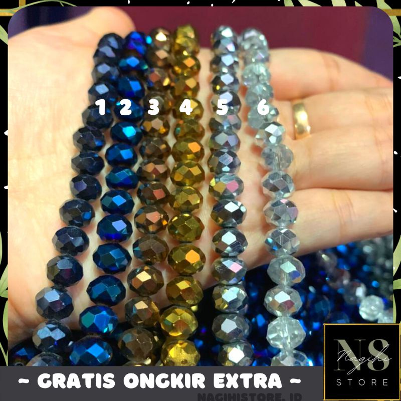 ✨NAGIHI✨ Kristal Ceko Metalik 8mm/ kristal ceko murah
