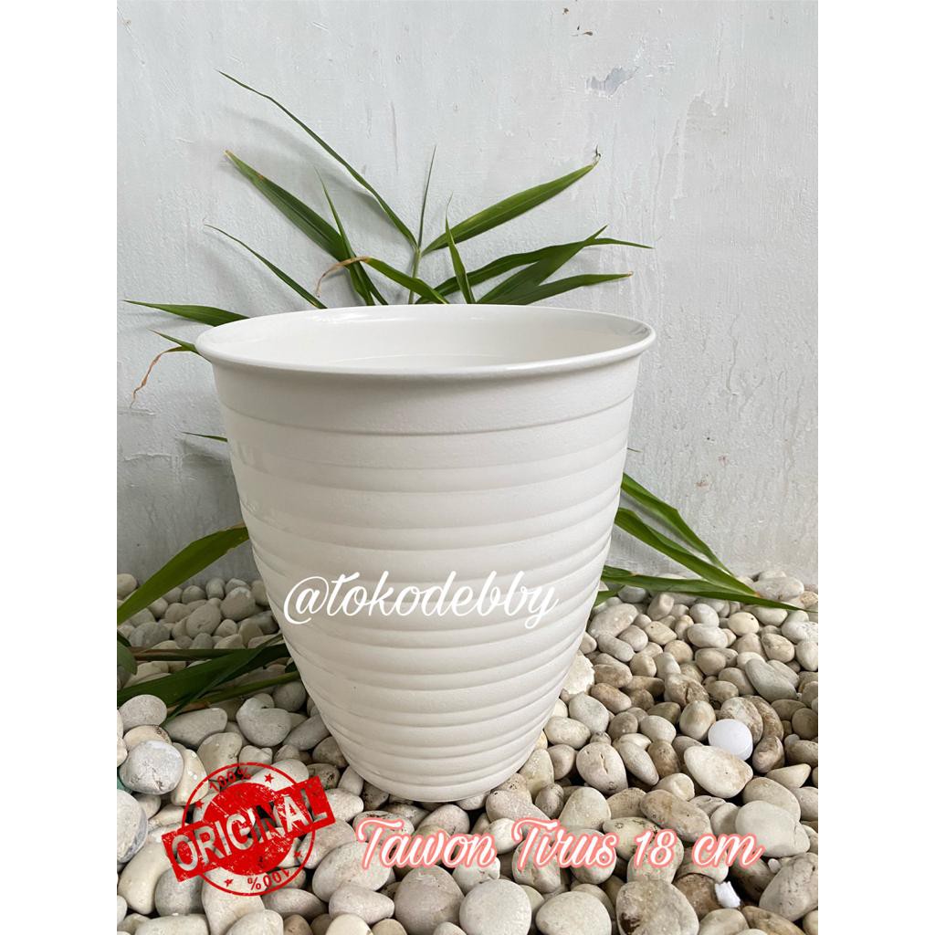  Pot  Bunga Plastik Putih Tawon  Tirus Pirus 18 cm Shopee 