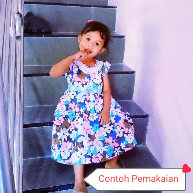 Dress anak 2 3 tahun perempuan baju anak cewek motif bunga melati