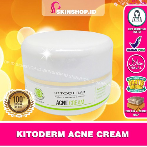 Kitoderm ACNE CREAM 10gr Original / Krim Malam Anti Jerawat BPOM Aman