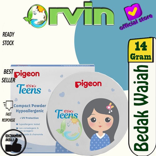 Terlaris Pigeon Teens Compact Powder Pink / Make Up / Bedak Padat