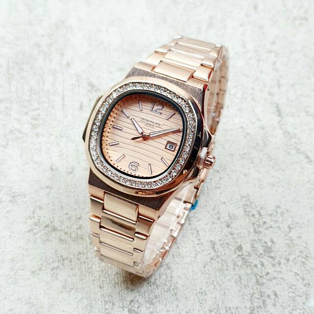 Jam Tangan Wanita Patek Philipe Tanggal Aktif Diameter 4 Cm#jamtanganwanita