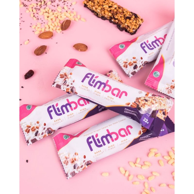 FLIMBAR BY FLIMTY ECER 1 SACHET SNACK BAR RASA COKLAT SNACK DIET FITBAR SEREAL