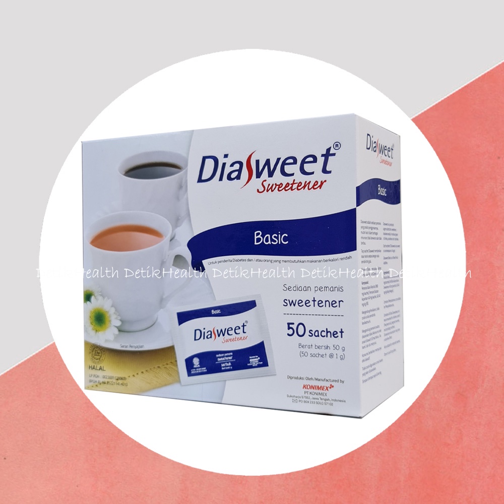 

DIASWEET Sweetener BASIC 50 Sachet Pemanis Rendah Kalori Diabetes