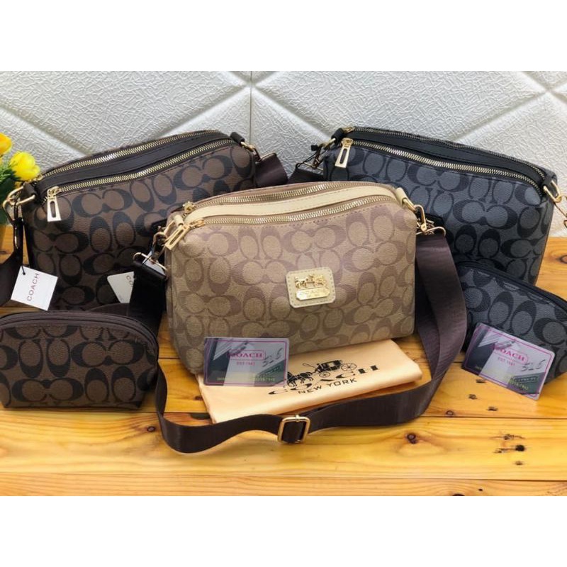 Tas Wanita Sling C04ch Branded Free Pouch, Serti&DusBag