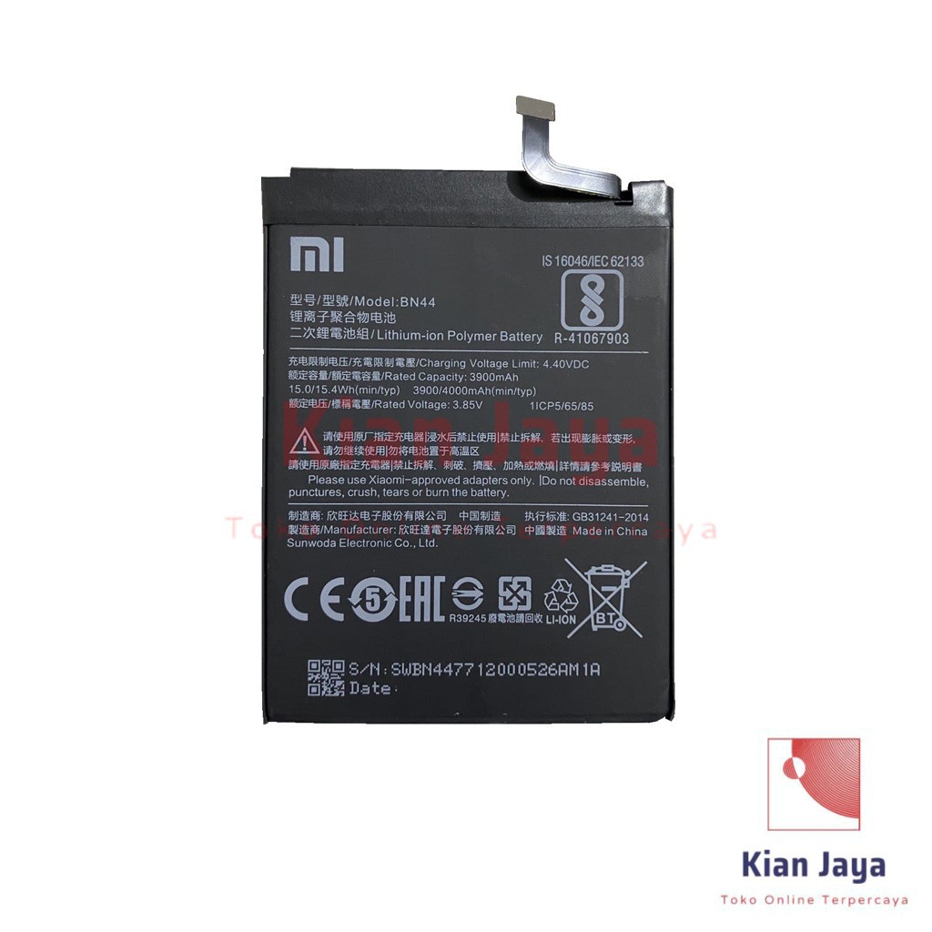 Baterai Xiaomi Redmi 5 Plus BN44 Original OEM Batre Batrai Battery HP Xiao Mi BN 44 Ori