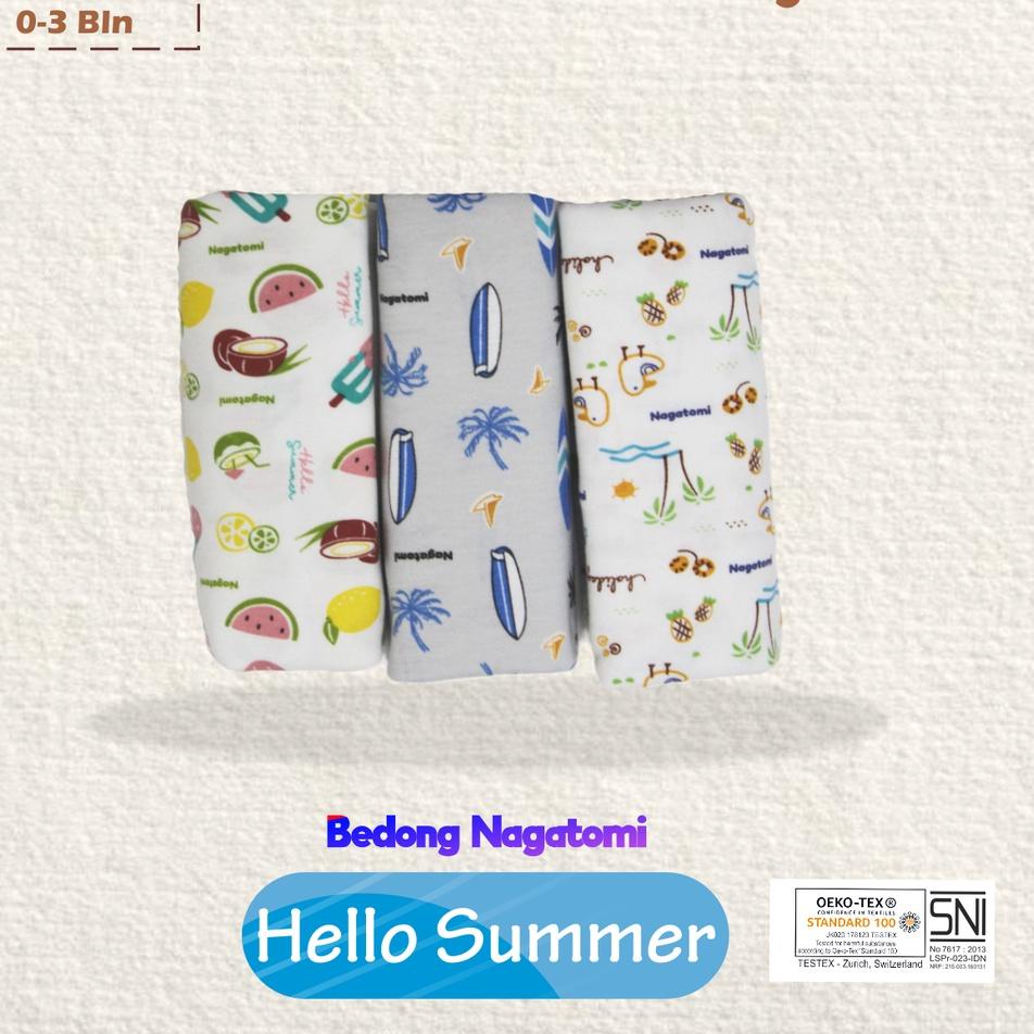 Super Luar Biasa NAGATOMI - Bedong Bayi Motif Ukuran 110 X 90 CM Hello Summer