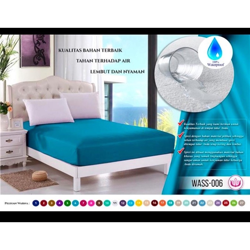 Sprei waterproof motif murah !! Sprei anti ompol sprei murah-Wp ocean blue