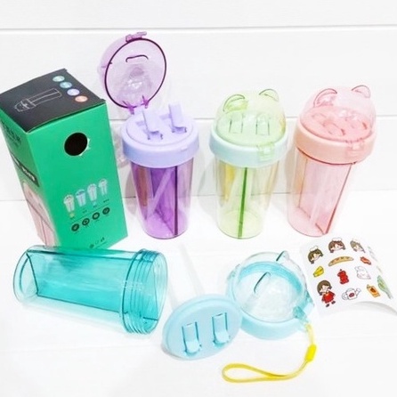 Botol Minum Anak 2 Sisi - Two Straws cup