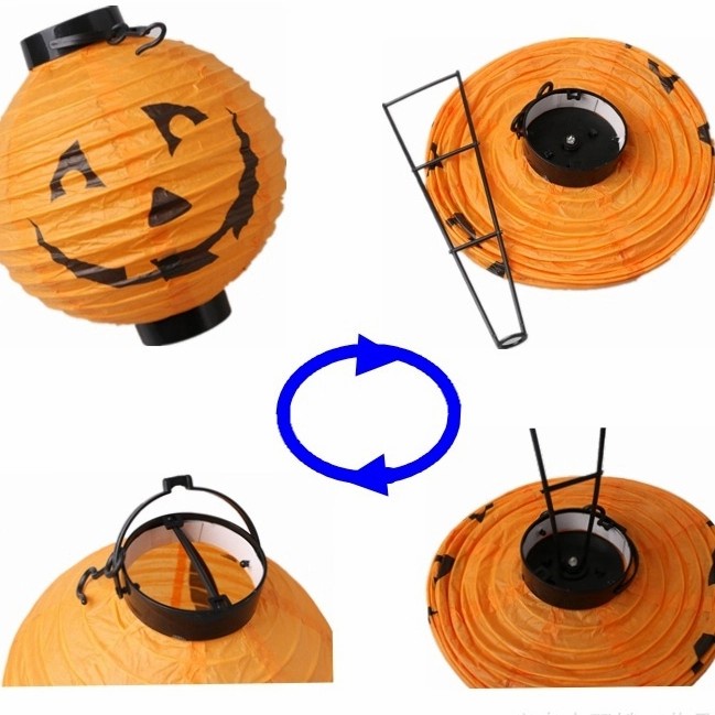 Lampion Halloween LED komplit Set Dekorasi Jack O Lantern Labu Halowen