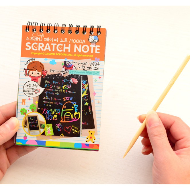 SCRATCH NOTE Black Paper Graffiti DIY Coils Drawing Book Colorful Paper / Mini Notes Kecil Gesek