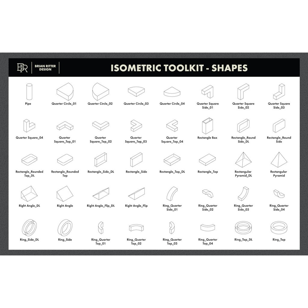 Procreate Brush - Isometric Tool Kit Brush Stamps for Procreate