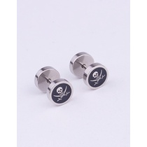 LRC Anting Tusuk Fashion Stainless Steel Pierced Dumbbell Earrings (1pcs) V49039