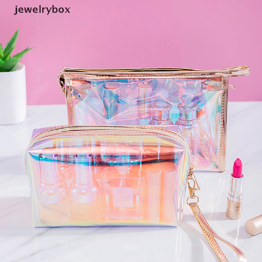 Tas Pouch Organizer Kosmetik / Makeup Motif Horaphic Warna-Warni Bahan TPU Untuk Wanita