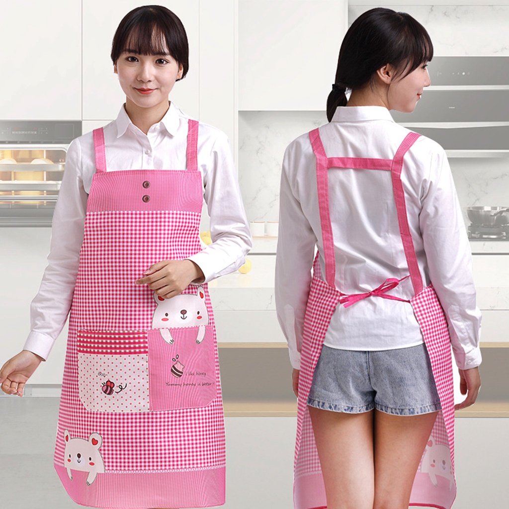 Apron Celemek Masak Barista Dapur Motif Beruang Waterproof CM010