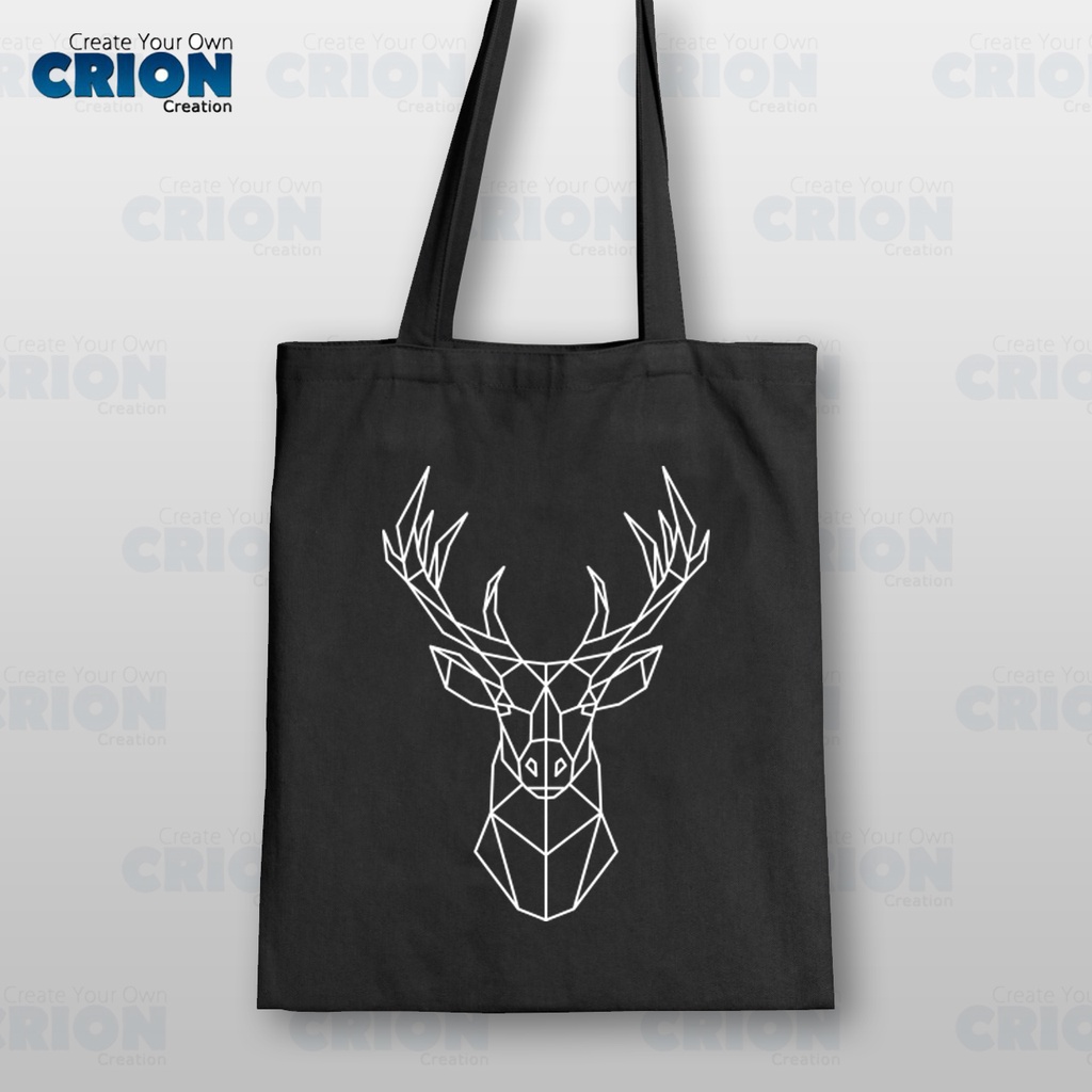 Totebag Drill Printing - Animal Lineart Series - Souvenir/Kado/Hadiah - By Crion