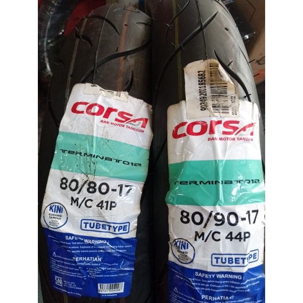 Sepaket Ban Terminator 80 80 dan 80 90 Ring 17 Non Tubeless